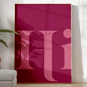 Arte de pared preppy rosa / Impresión tipográfica retro rosa de moda / Decoración moderna y genial de dopamina para habitación universitaria / Póster rosa / IMPRESO