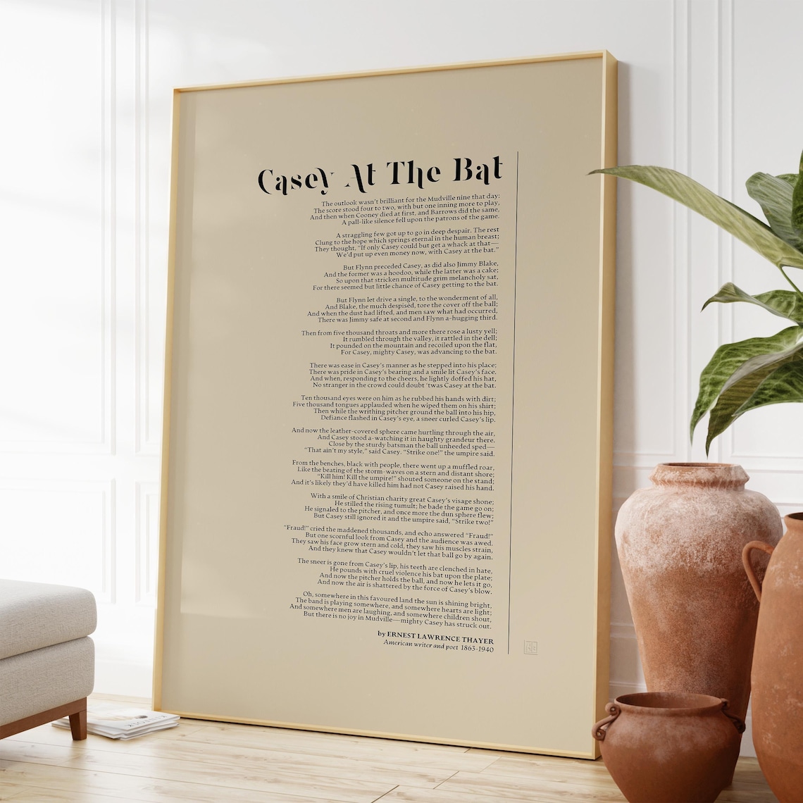 Casey at the Bat Poem Print Baseball Gift, Ernest Lawrence Thayer Etsy