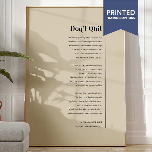 Dont Quit Poem - Etsy