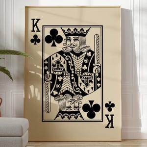 König Karte Druck Spaß Geschenk für Freund Wand-Dekor Bar Warenkorb Zimmer Wand Kunst Bild | GEDRUCKTE RAHMEN-OPTIONEN