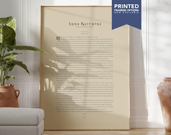 Anna Karenina Book Page Poster - Tolstoy Literary Print, Literature Gift