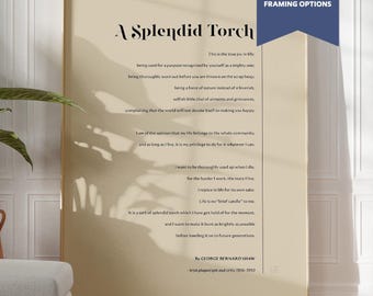 Splendid Torch Print  Inspirational Quote Poster  Neutral Wall Art,  Framed, Unframed or Canvas