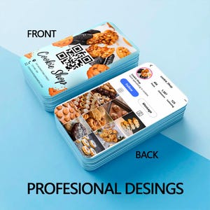 Cookie Business Card Template, Cookie Business Cards, Baking Business Card, Custom Cookie Business Card Design, Editable Template, Printable