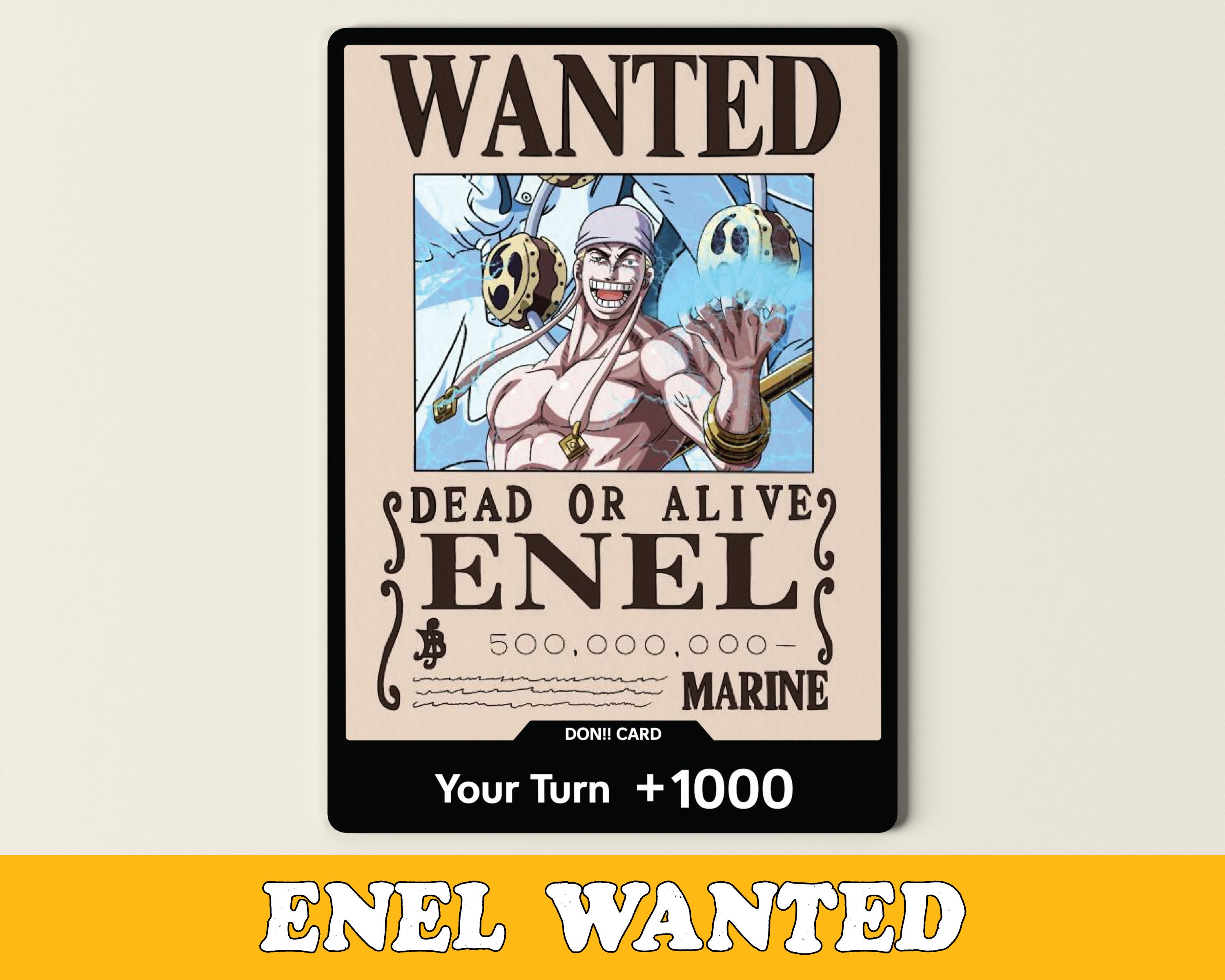 God Enel One Piece Enel Bounty Poster Skypeia Goro goro no mi Greeting  Card for Sale by One Piece Bounty Poster