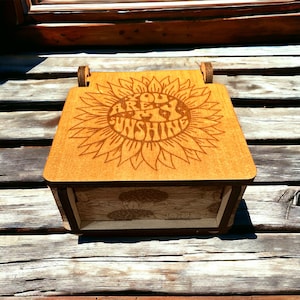 You Are My Sunshine Custom Birch Engraved Music Box, Family Keepsake