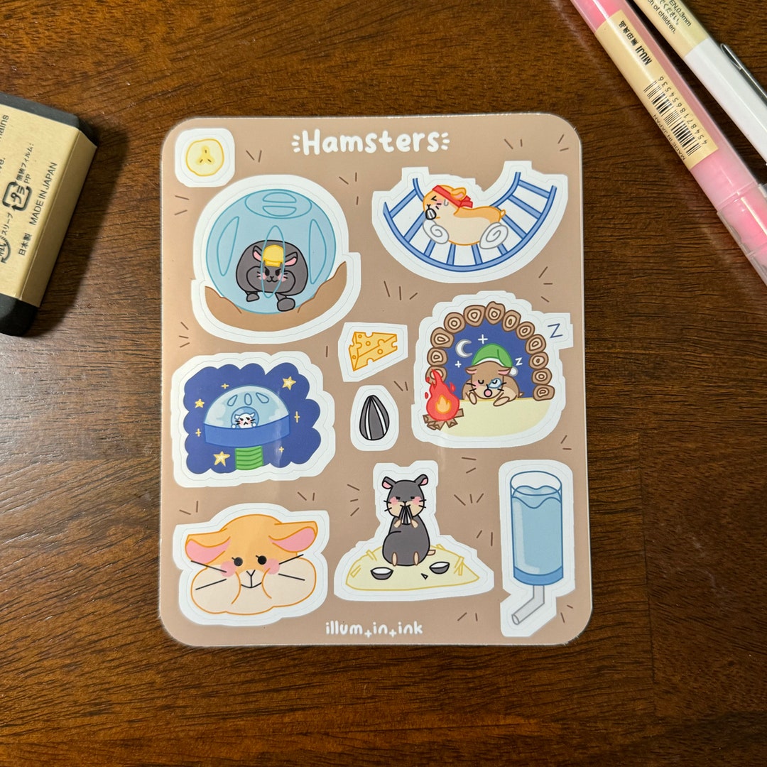 Hamsters Sticker Sheet | Cute Stickers for Journals, Planners ...