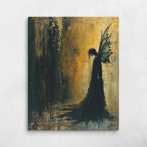 Veilwing – Dark Fairy Print – Gothic Canvas Wall Art – Mystical Fantasy Decor