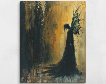 Veilwing – Dark Fairy Print – Gothic Canvas Wall Art – Mystical Fantasy Decor