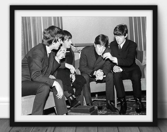 beatles cigarettes The Beatles Smoking, Black White Photo, Vintage Wall Art, Fun Wall Art,  DIGITAL DOWNLOAD PRINTABLE