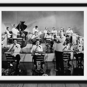 Benny Goodman And His Orchestra Jazz Music Poster, Black and White Photo, Vintage Wall Art, historical Wall Art, DIGITAL DOWNLOAD PRINTABLE