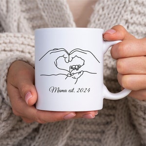 New Mommy Daddy Coffee Mug, Personalized Mug, Custom Daddy or Mama est. Date Mug, new parents gift, Ceramic Coffee Mug, Child Birth date mug