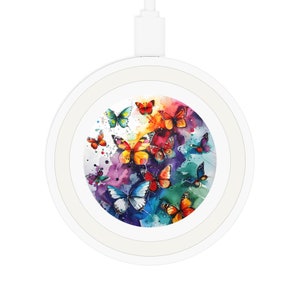 Wireless charger, Butterflies charging pad, Quake Wireless Charging Pad, custom charging pad, charging pad, phone charger, iPhone charger