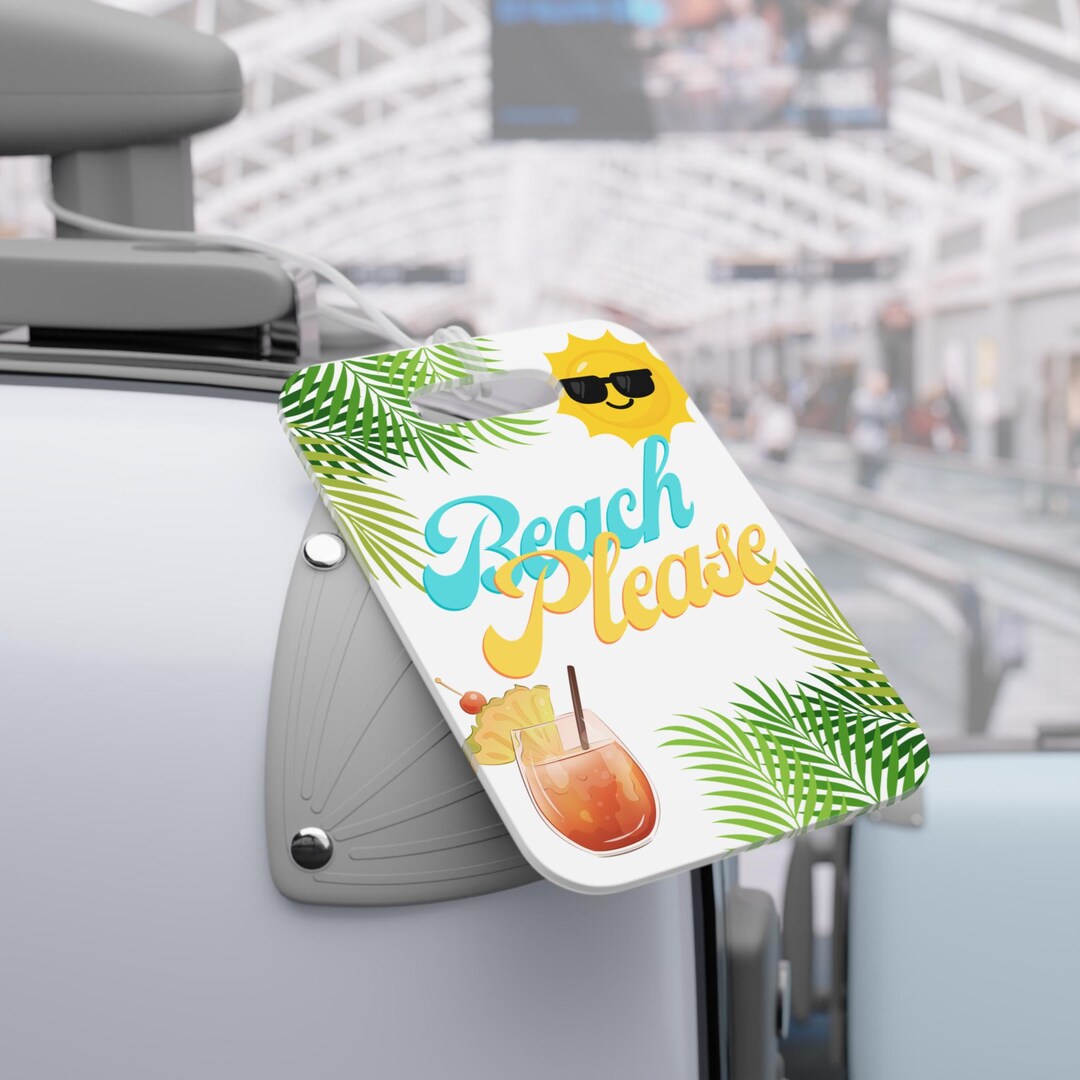Beach Please Luggage Tags | Cute Funny Beach Vacation ID Tag - Etsy