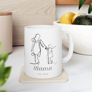 New Mommy Daddy Coffee Mug, Personalized Mug, Custom Daddy or Mama est. Date Mug, new parents gift, Ceramic Coffee Mug, Child Birth date mug