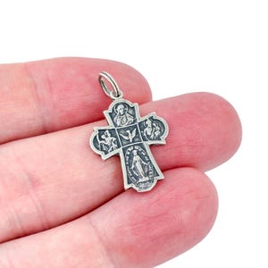 Vintage Sterling Silver 925 Religious Cross Pendant
