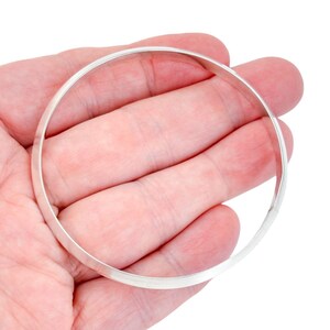 Vintage Sterling Silver 925 Ridge Edge Bangle Bracelet 7.75&quot;