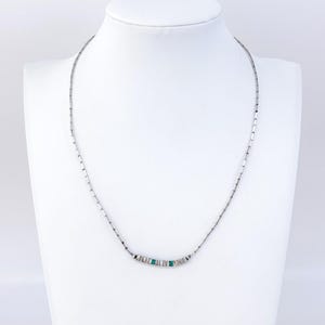 Collana vintage in argento sterling 925 con conchiglia turchese, stile sud-occidentale, 16 pollici