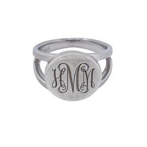 Vintage Sterling Silver 925 "HMM" Monogramring Storlek 8