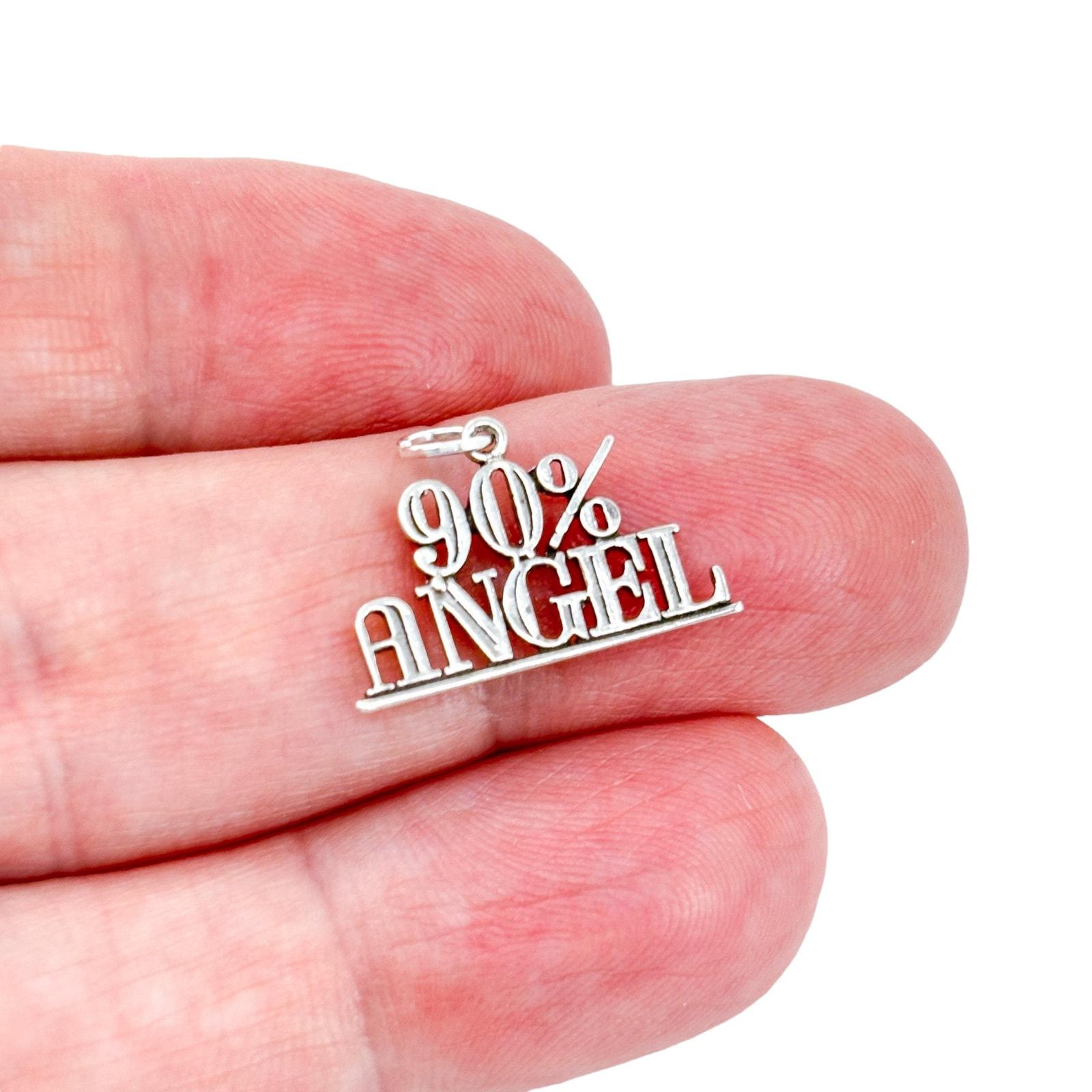 90 Percent Angel Charm | Vintage Sterling Silver 925 Script 