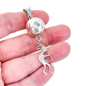 Kokopelli Pendant with Bell Chime | Vintage Sterling Silver 925