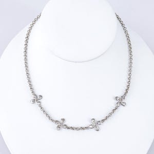 Vintage Sterling Silver Swirl Chain | 925 Link Necklace 15.75” | Modernist Silver Jewelry | Minimalist Chain | Vintage Sterling Gift