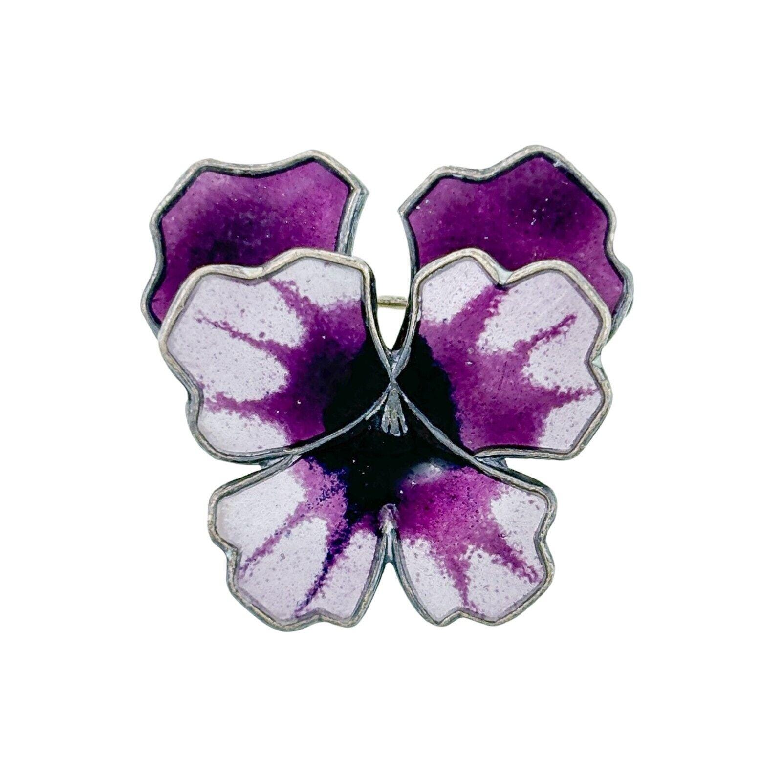 1970’s made in Norway　pansy pendant Vintage 1970's made in Norway silver enamel blue pansy pendant