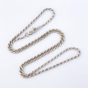 Collana vintage in argento sterling italiano con catena a corda - 17,75&quot;