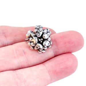 Vintage Sterling Silver 925 Dimensional Flower Ring | Size 4 | Bold Retro Bloom Statement