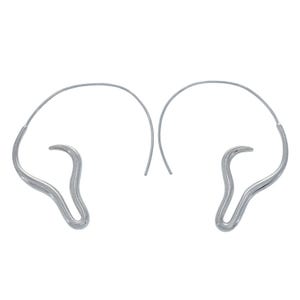 Vintage | Sterling Silver 925 | 4.6cm Abstract Swirl Hoop Earrings