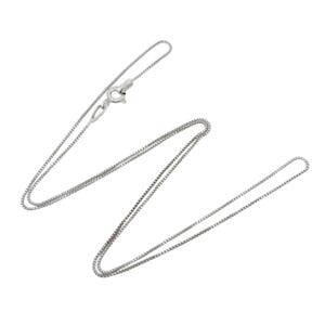 Vintage Italian | Sterling Silver | 925 Box Chain Necklace | 0.7mm | 17.75&quot; | Minimalist Layering Chain | 925 Italy