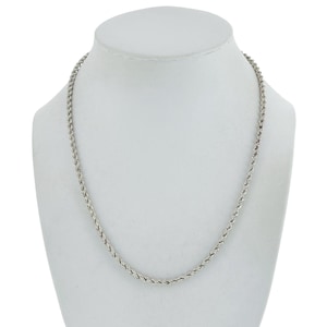 Collana vintage in argento sterling italiano con catena a corda - 18 pollici