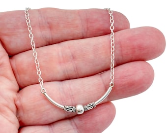 Vintage Sterling Silver 925 Bali-Style Anklet 9"