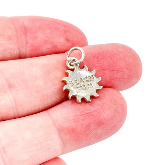 Vintage Sterling Silver Sunburst Charm Pendant: SJC Beach Bum