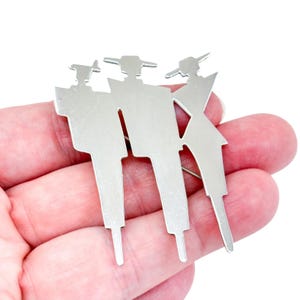 Vintage Taxco Sterling Silver Trio Brooch: Modernist Abstract Pin