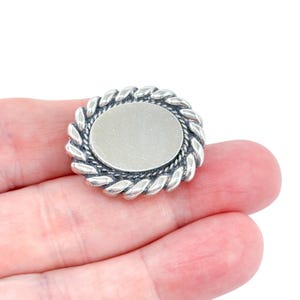 Vintage Sterling Silver Silver 925 Concho Slide Belt Buckle | Rope Detail