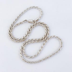 Collana vintage in argento sterling italiano con catena a corda - 20 pollici