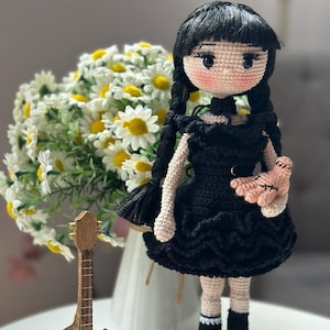 wednesday doll,wednesday amigurumi,wednesday crochet,wednesdayaddams,wednesday toy,toys for kids,gift for kids,gift for christmas,amigurumi
