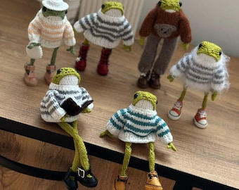 Handmade Crochet Frog: Organic Cotton Amigurumi Frog Toy