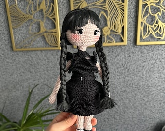 Wednesday Addams Amigurumi,Wednesday Crochet Doll,Wednesday Character,Eind Sinclair Doll,Addams Family,Gift For Christmas,Gift to Grandchild