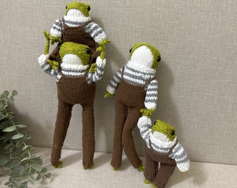 Handmade Crochet Frog Amigurumi: Organic Cotton Knit Toy,Fog family