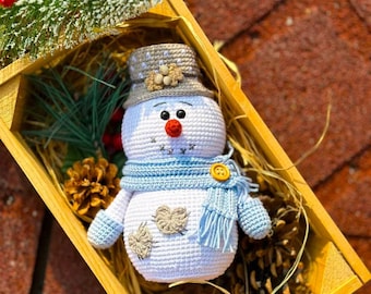 gift for christmas,snowman amigurumi,snowman crochet toy,snowman doll,natural gift for christmas,happy christmas,snowman doll,gift for kids