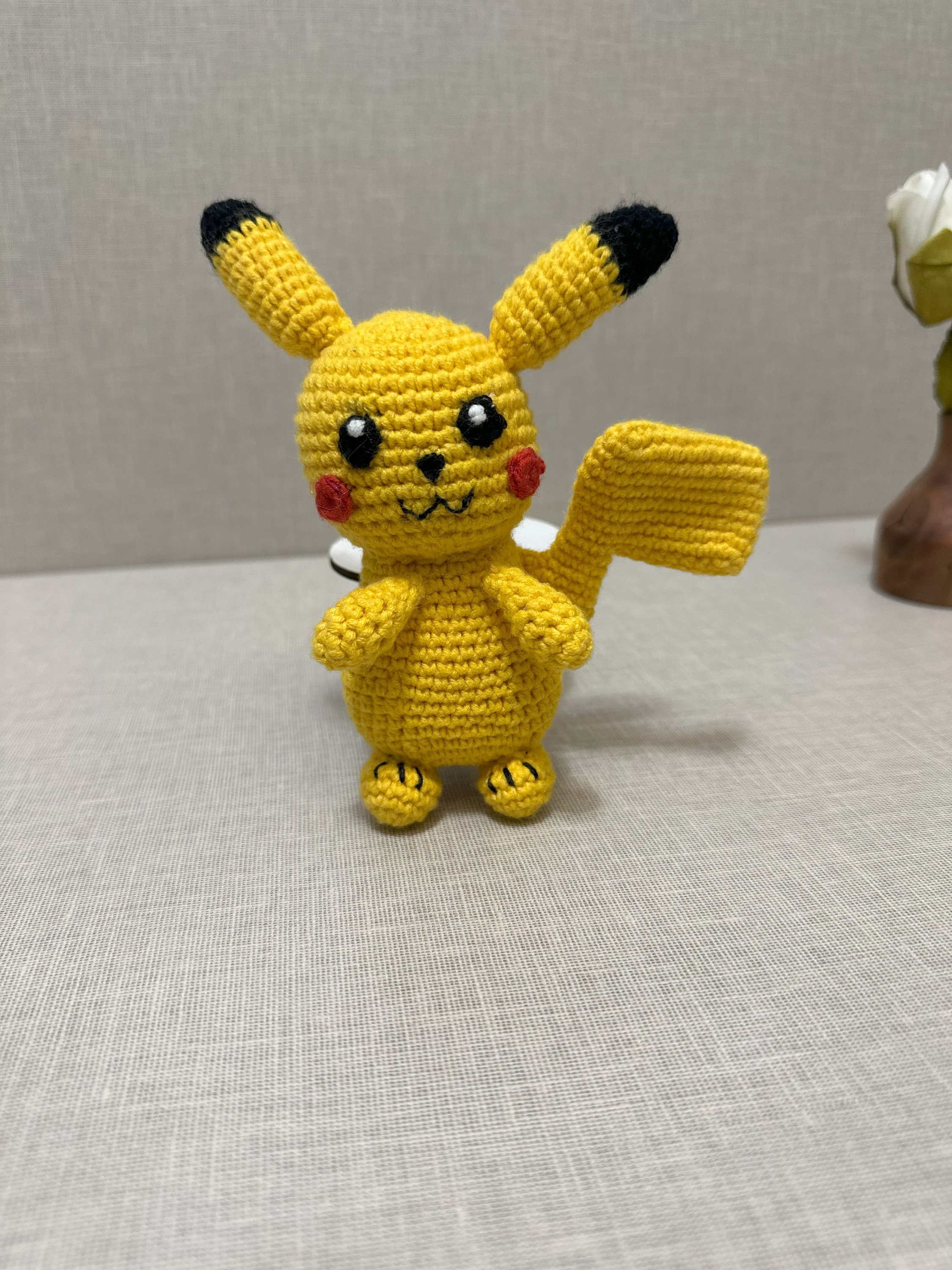Handmade Pikachu Crochet Doll, Cotton Pokemon Amigurumi, Gift for Kids ...