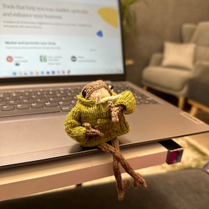 Froggie frog crochet,Green frog knitted,Froggie&#39;s sweater,Cute toy frog,Amigurumi frog,Gift for christmas,Gift for birthday,Toy for kids
