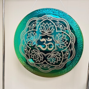 Grön tonad pläteringsfärg OM Lotus Stor Nichrome Gong, 80 cm Större Gong