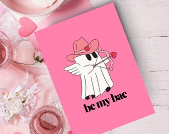 Be My Bae Card (10 & 30 pcs) | Just Because Card, Fun Card, Couples Gift, Gift for Her, Gift for Boyfriend Husband, Cute Ghost