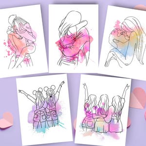 5-Pack BAE & BFF Cards | Romantic Card For Him, Gift for Her, Friendship Card for BFFs, BFF Cards, Besties, Girlfriends