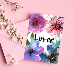Biglietto "Lover" di San Valentino (1, 10, 30 pezzi) / Biglietto romantico, Regalo per coppie, Regalo per lei, Regalo per il marito fidanzato, Piuttosto floreale
