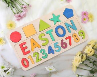 Christmas for Baby Boys and Girls Gifts Personalized Wooden Name Puzzle, Christmas Gifts, Custom Baby Shower Gift for Baby Boys and Girls