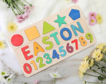 Personalized Toy Gifts, Puzzle Piece Names, Custom Wooden Name Puzzle for Toddlers, Baby Keepsake, Best Baby Gift, Toys for 18 Months