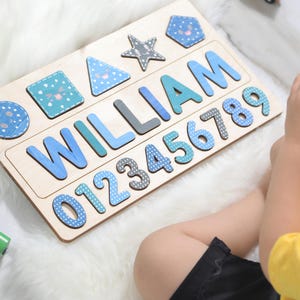 Wooden Name Puzzle | Valentine&#39;s Day Gift | Easter Gifts | Personalized Gift for Kids | Toddler Toys | New Baby Gift | Custom Name Puzzle